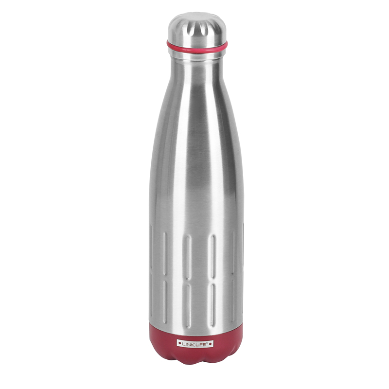 500ml s/s double wall vacuum flask – red